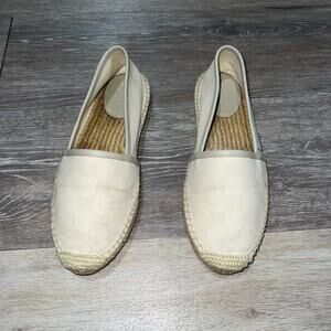 Gucci Cream White GG monogram Espadrilles Size EU 36